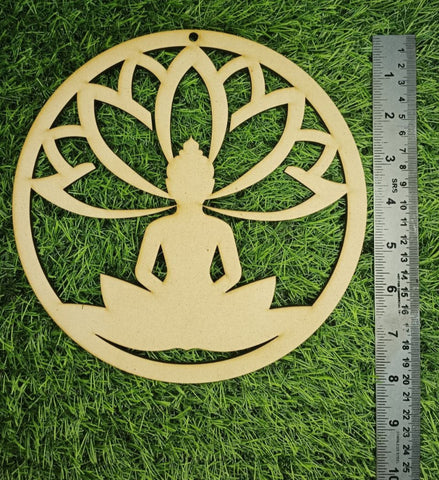 MDF round shape lord buddha-97