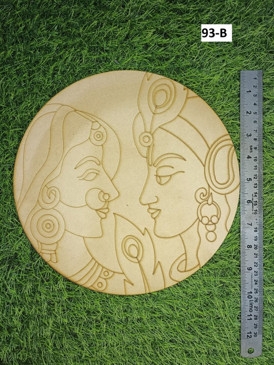 Mdf round shape radhe krishna design-93