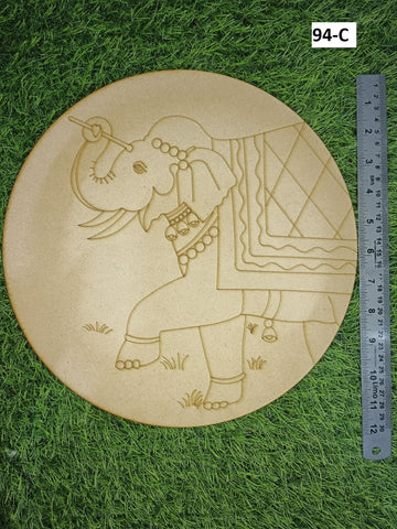 MDF Premarked Round Elephant-94