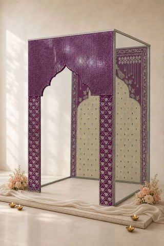Peacock Jharokha Mirror Work – (Ready Piece) -BAPS-66
