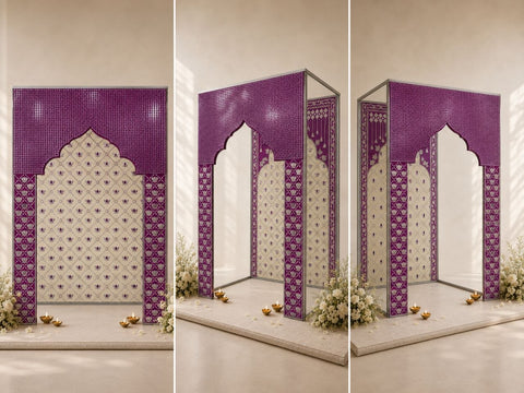 Peacock Jharokha Mirror Work – (Ready Piece) -BAPS-66