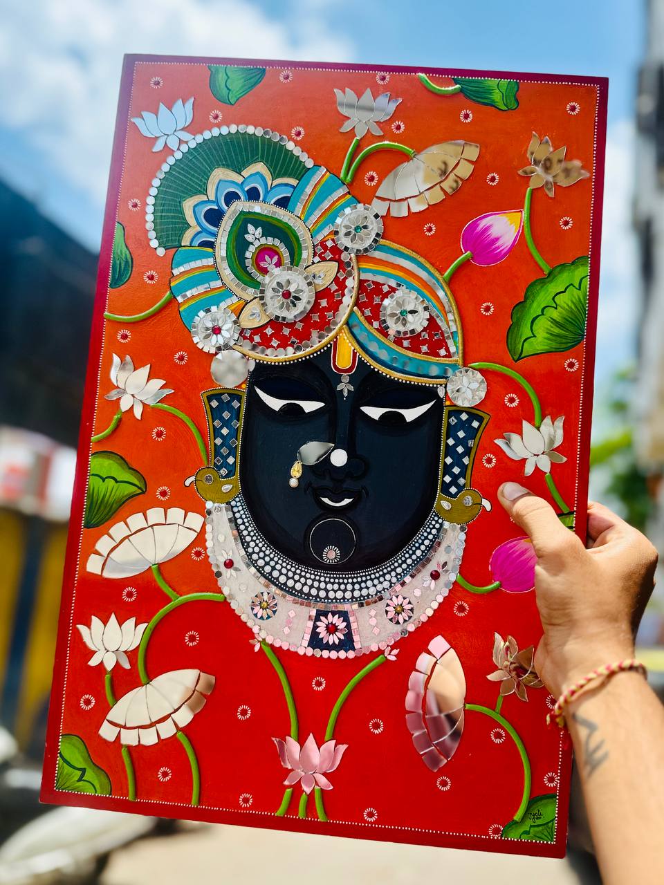 Shareenathji Wall Decor Frame (with mirrors)-423