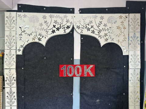 Royal Mirror Wedding Vidhi Mandap Frame WIth Side Pillars-1403