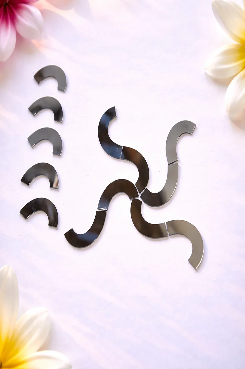 Limited Edition Curved Wave Shape Silver Mirrors  - Ex-12