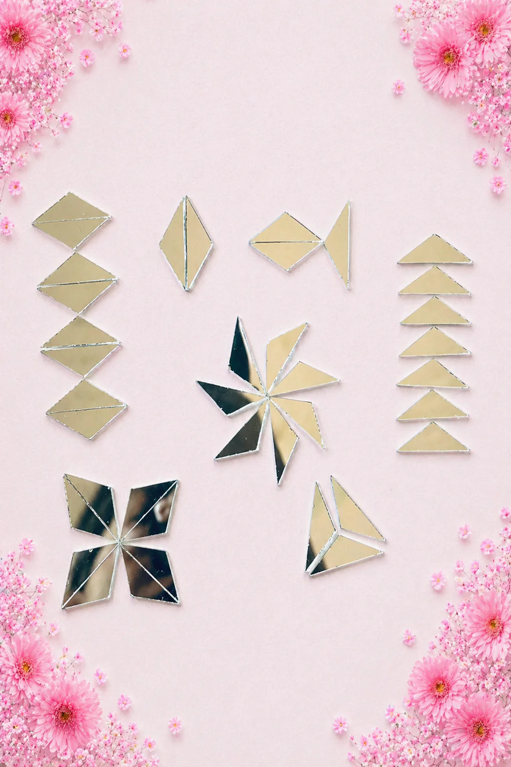 Fancy Triangle Shape Silver Mirror - 1430