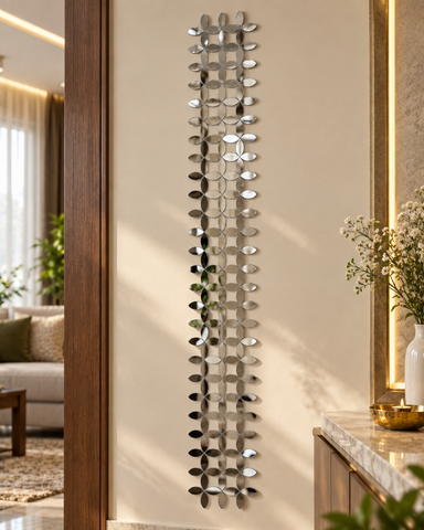 Floral Mirror Strip on Transparent Sheet for Door Hanging, Wall & DIY Home Decor-ST-28