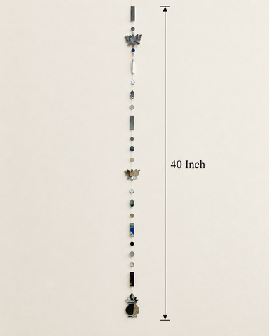 40 Inch Double Lotus Mirror Hanging String with Kalash | Decorative Hanging for Home & Festive Décor St-17