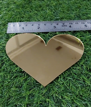 Acrylic golden big heart shape mirror
